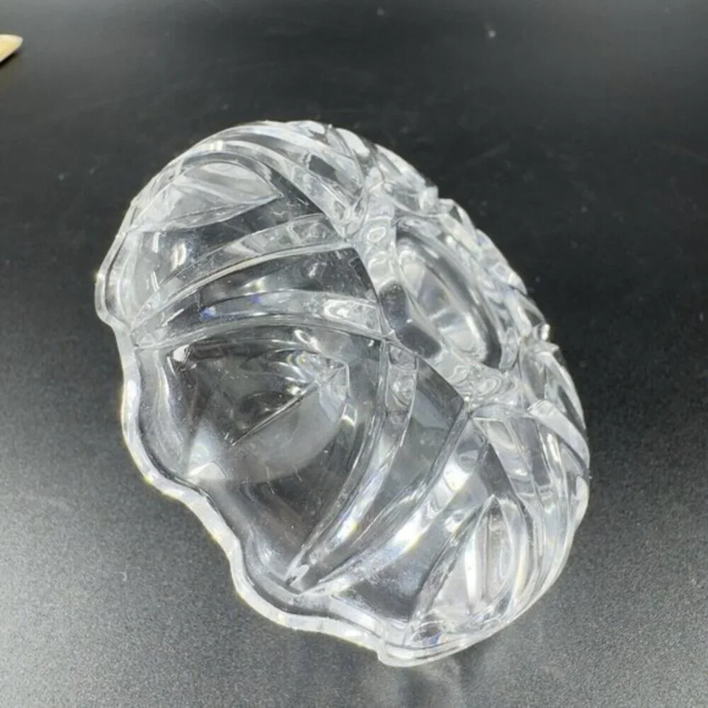 Czech Clear Crystal Bohemian Ring Holder Tapered Trinket Jewelry Holder‎ VTG